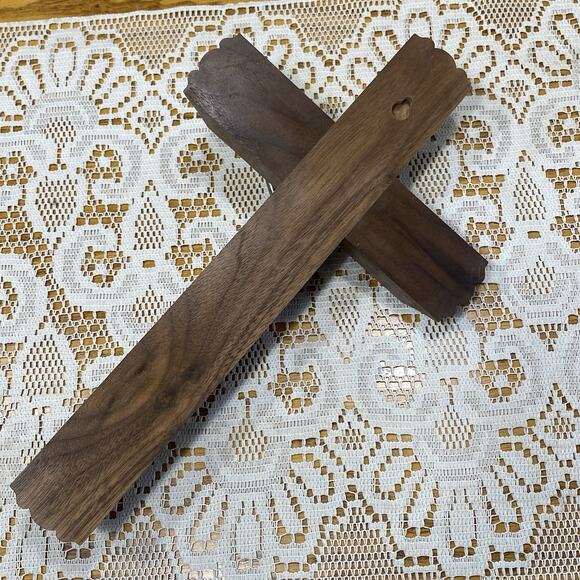Vtg Wood Cross Crucifix Holy Water Bottle Candles Catholic Religious - Picture 5 of 9